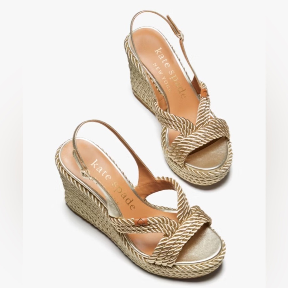 Kate Spade Tahiti Gold Wedge